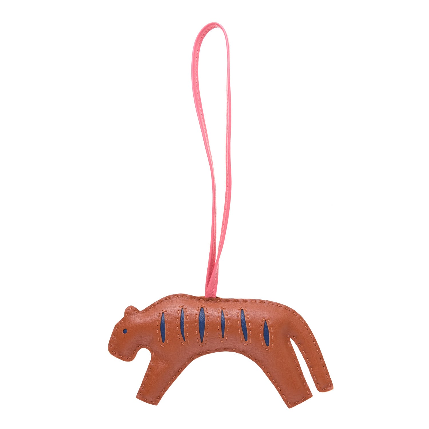 Hermes Milo Lambskin Rooroo Bag Charm Pain D'Epice Bleu de Malte Rose Azalee 1 of 4