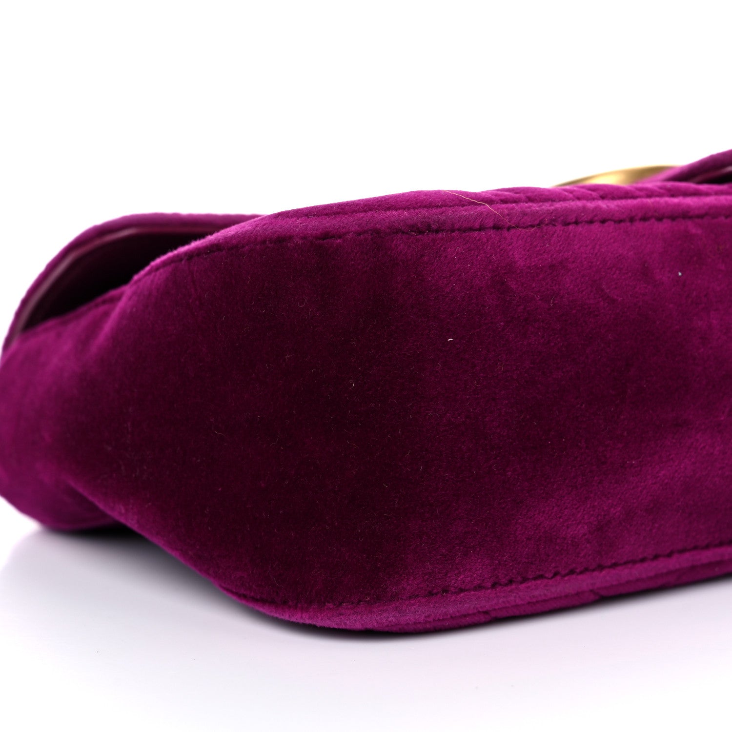 Gucci Velvet Matelasse Small GG Marmont Shoulder Bag Fuchsia Violet Cyclamen 9 of 22