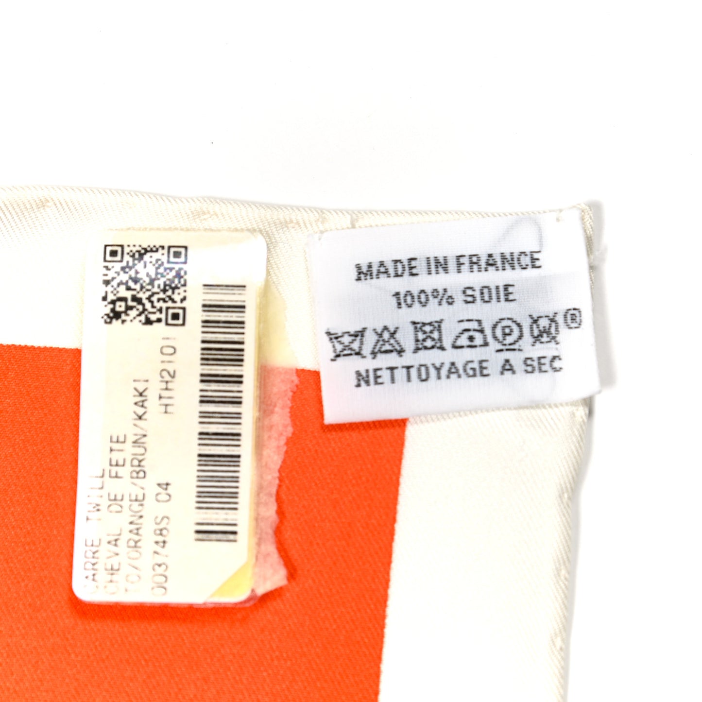 Silk En Roue Libre Scarf 90 White Orange Gold