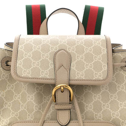 Gucci GG Supreme Monogram Azalea Calfskin Retro Interlocking G Buckle Backpack Beige Mystic White 8 of 11