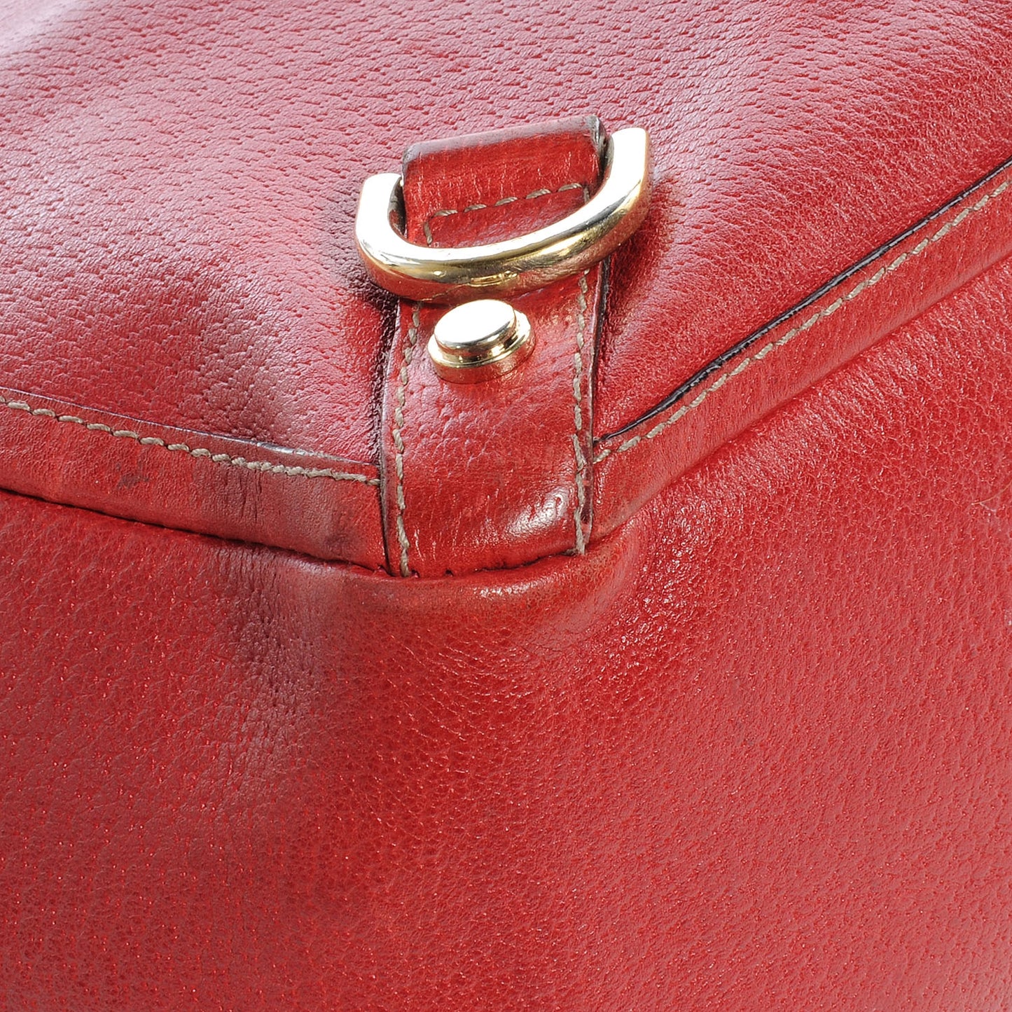 Leather Abbey Tote Red