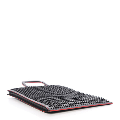 Christian Louboutin Calfskin Spiked Large Trictrac Portfolio Bag Black 6 of 12