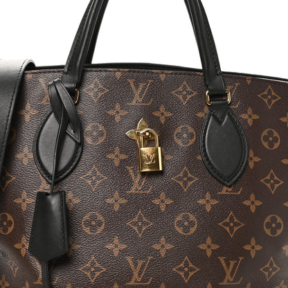 Louis Vuitton Monogram Flower Zipped Tote MM Black 7 of 9