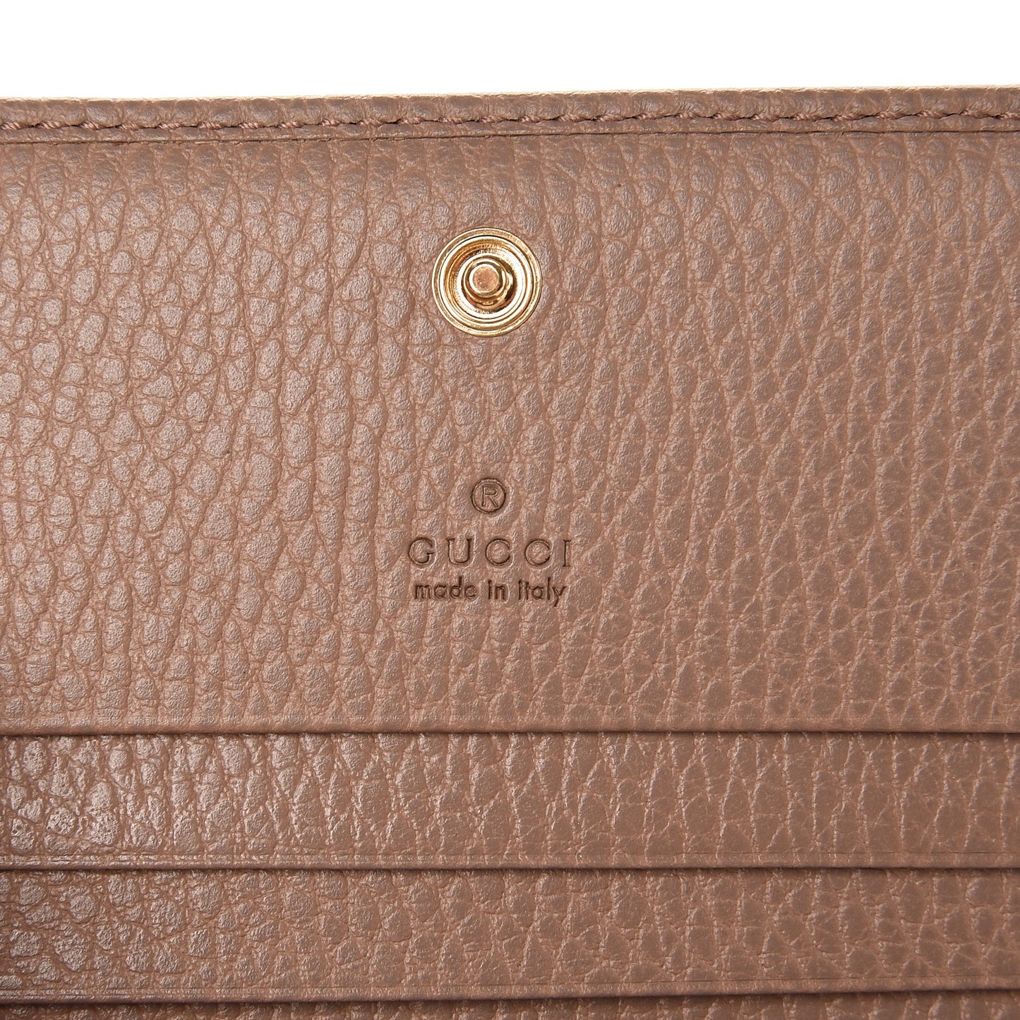 Pebbled Calfskin GG Marmont Card Case Porcelain Rose