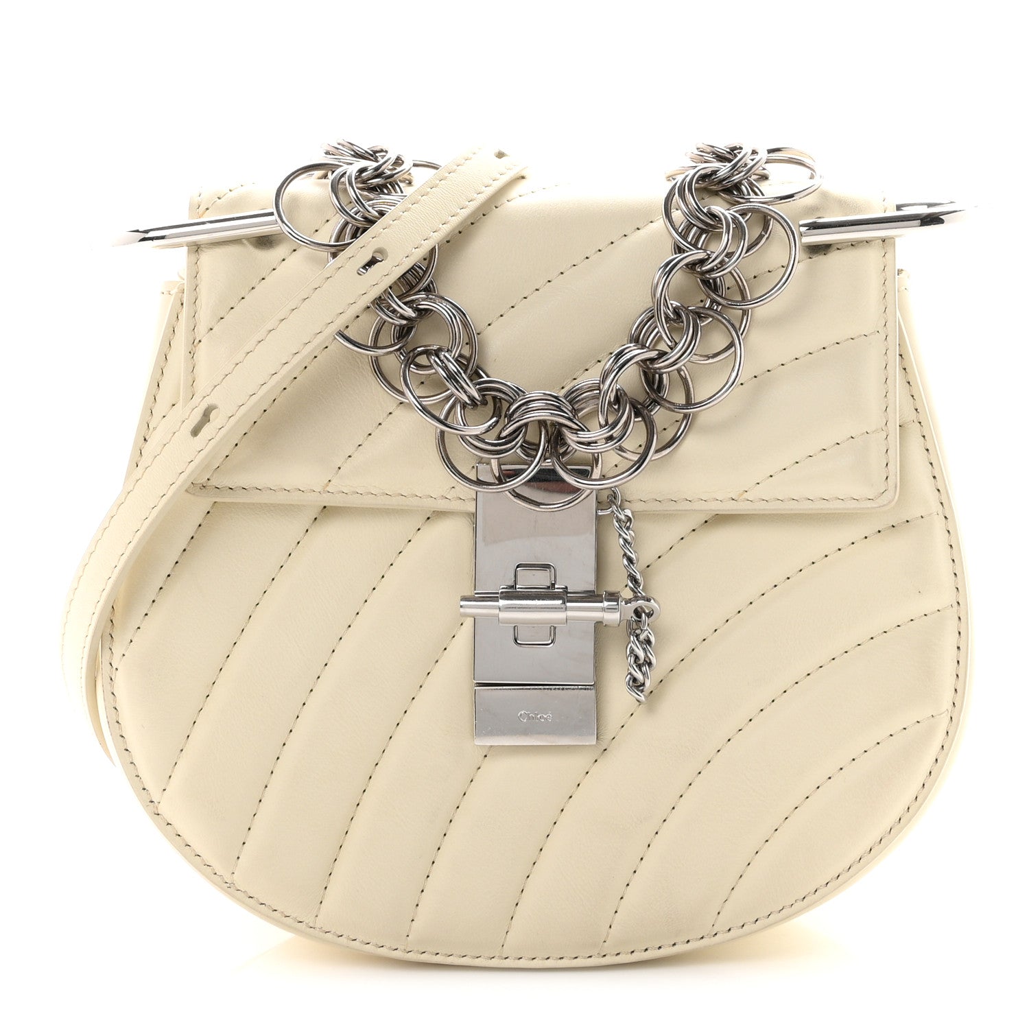 Chloe Calfskin Quilted Mini Drew Bijou Shoulder Bag  Natural White 1 of 10