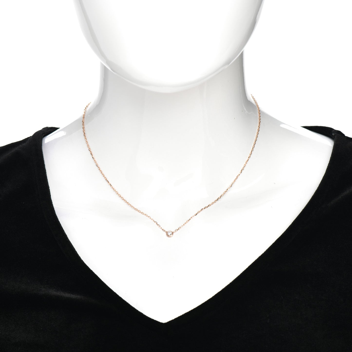 18K Pink Gold Diamond SM D'Amour Pendant Necklace