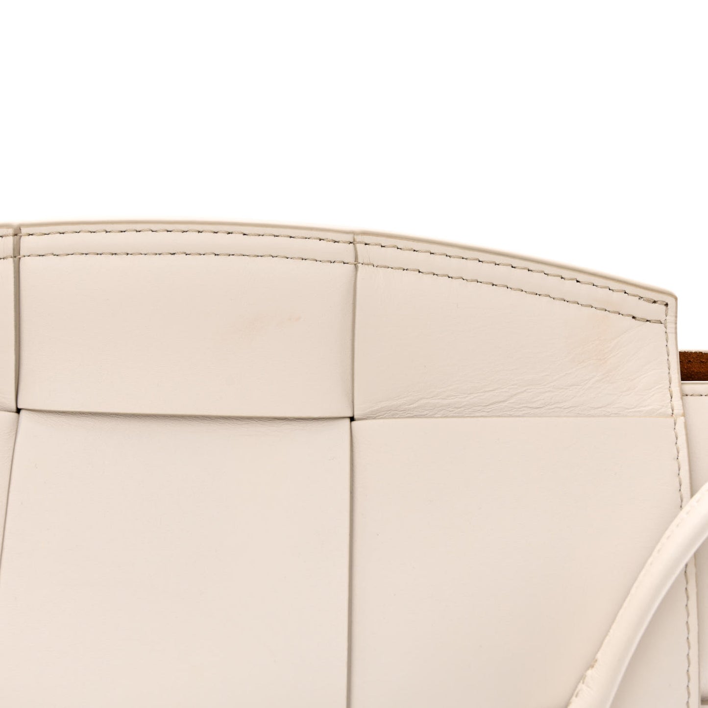 French Calfskin Maxi Intrecciato Small Arco Bianco