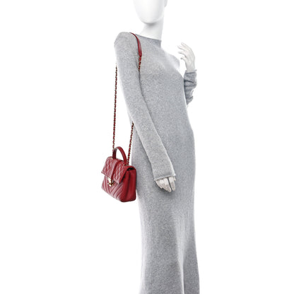 Chanel Calfskin Quilted Chevron In The City Bag Red 2 of 14