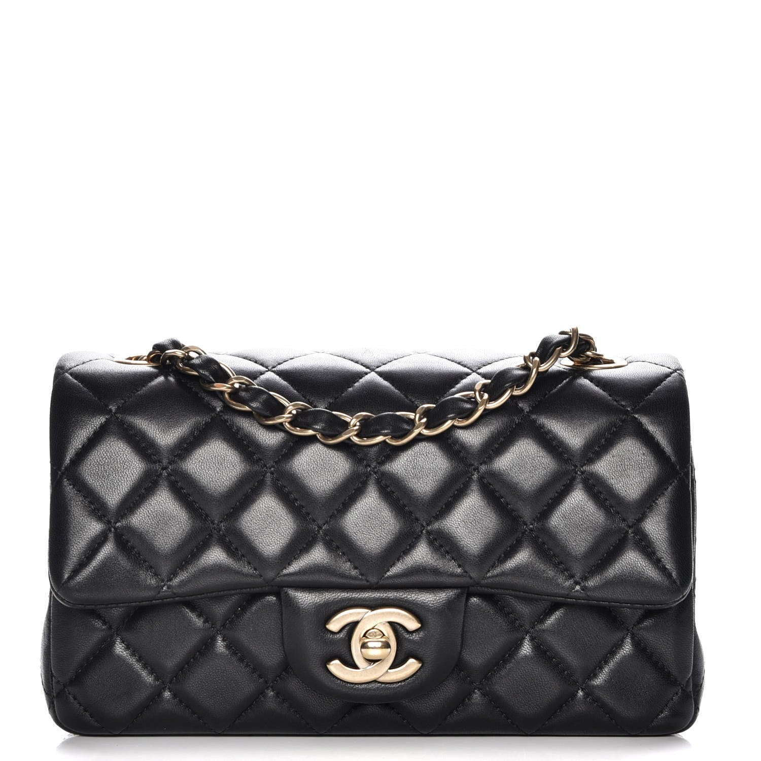 Chanel Lambskin Quilted Mini Rectangular Flap Black 1 of 7