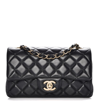 Chanel Lambskin Quilted Mini Rectangular Flap Black 1 of 7