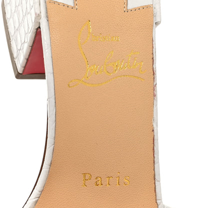 Christian Louboutin Calfskin Crocodile Embossed Lock Art 55 Sandals 35 Bianco 7 of 8