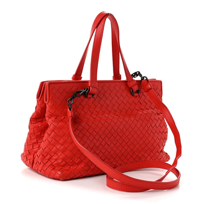 Bottega Veneta Nappa Intrecciato Satchel Red 3 of 11