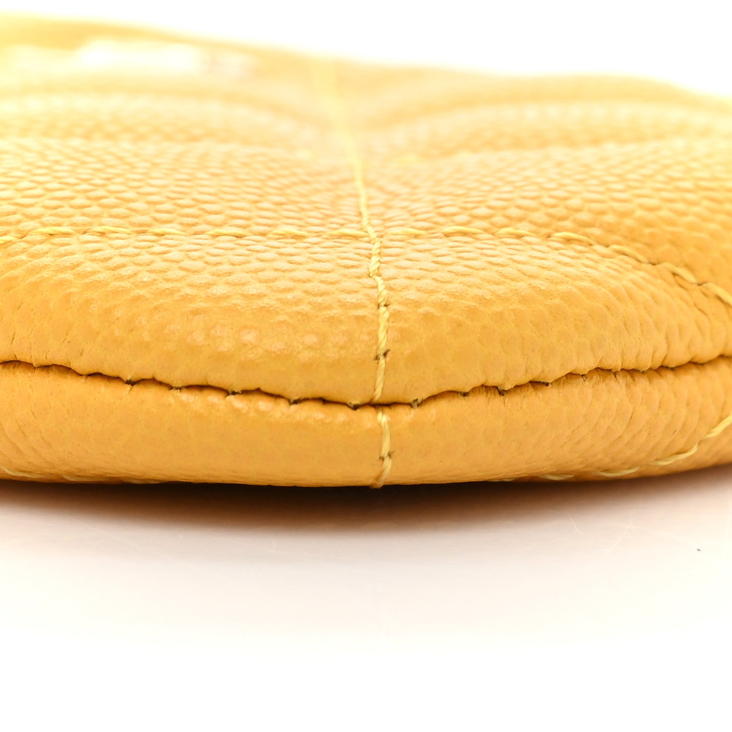 Chanel Caviar Quilted Small Cosmetic Case Yellow 8 of 9