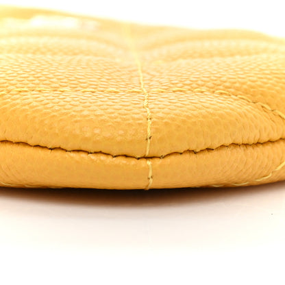 Chanel Caviar Quilted Small Cosmetic Case Yellow 8 of 9