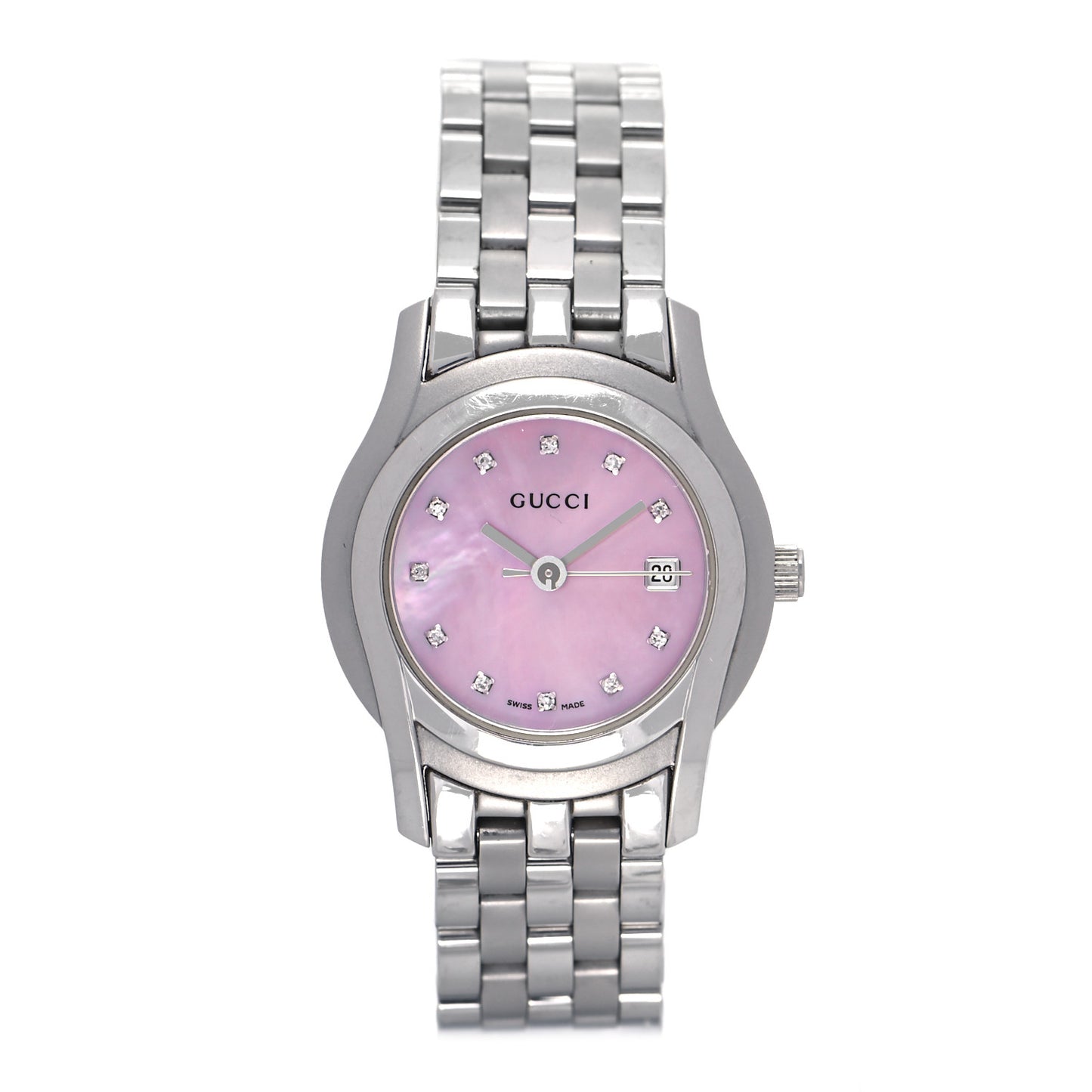 Stainless Steel Diamond Pink Mother of Pearl 27mm 5500L Quartz Watch