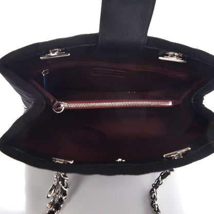 Chanel Canvas Caviar Chevron Shopper Tote Black 5 of 9