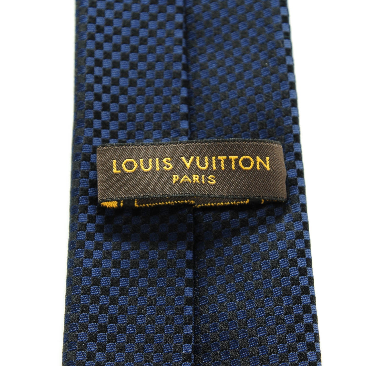 Louis Vuitton Damier Mens Neck Tie Blue 3 of 5