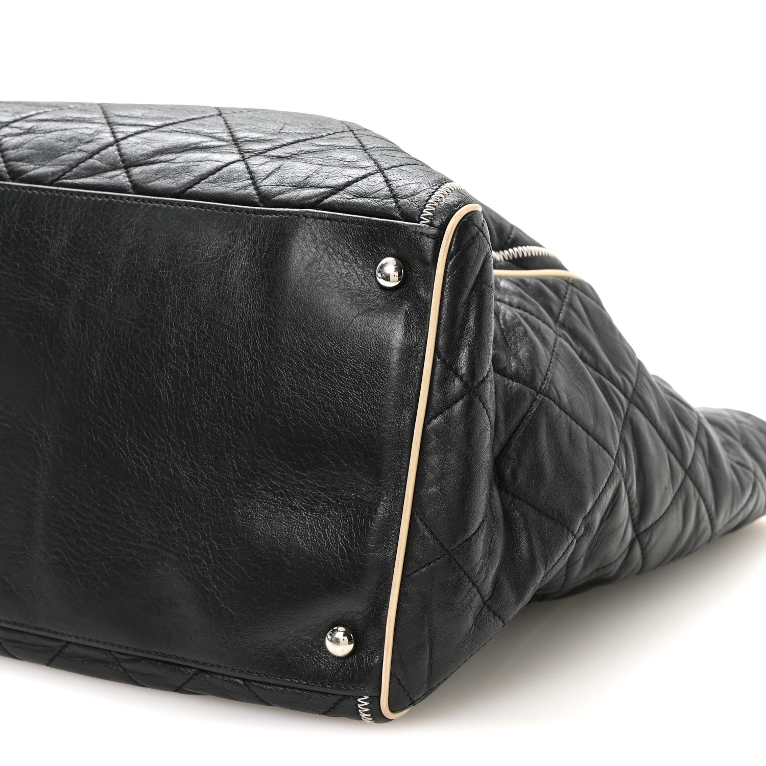 Chanel Lambskin Quilted Large East West Tote Black 9 of 9
