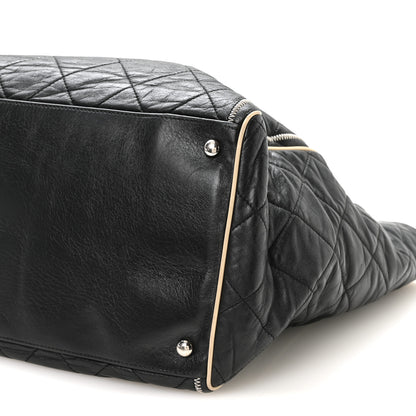 Chanel Lambskin Quilted Large East West Tote Black 9 of 9