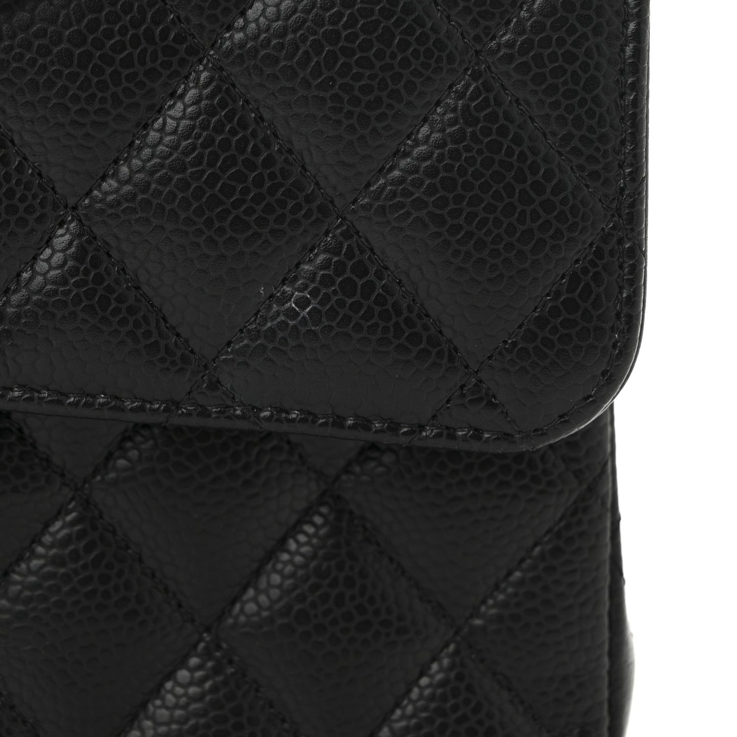 Caviar Quilted Small Double Flap Black
