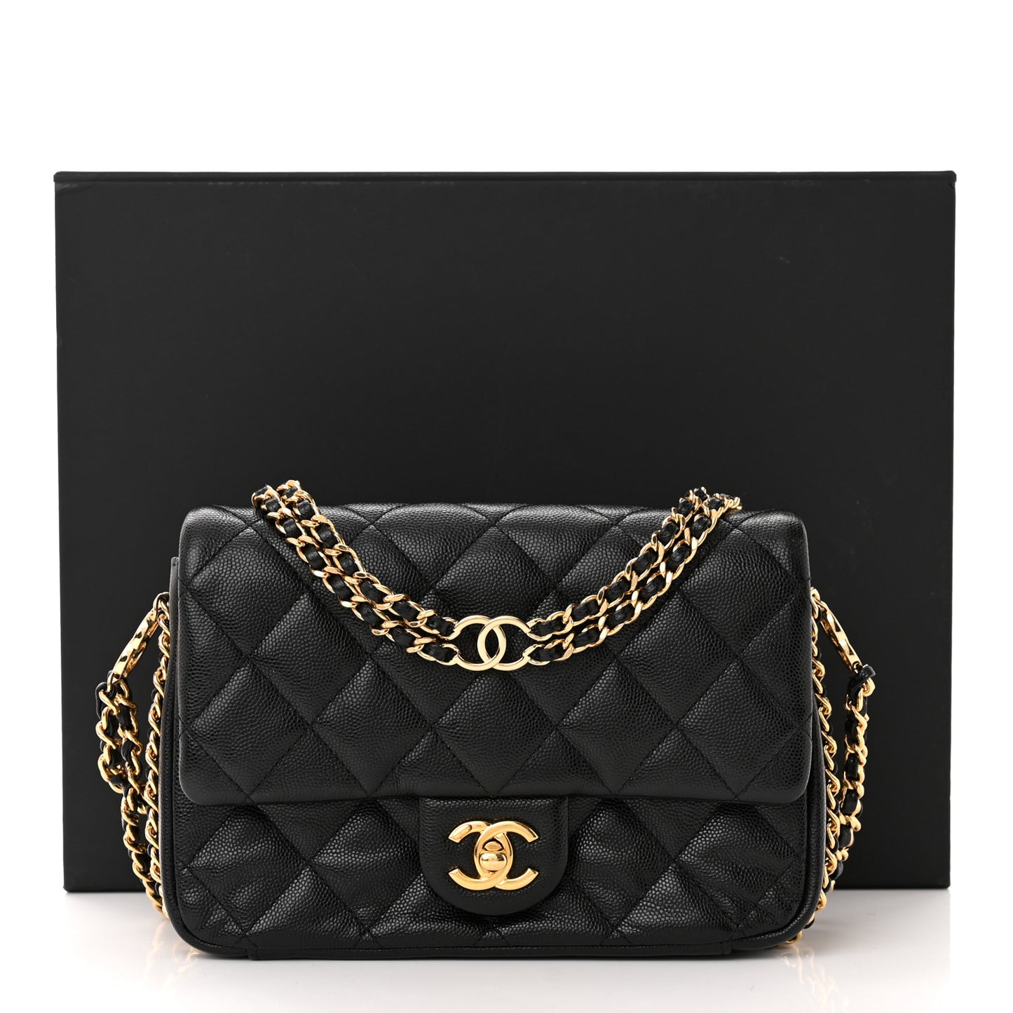 Caviar Quilted Mini CC You Flap Black