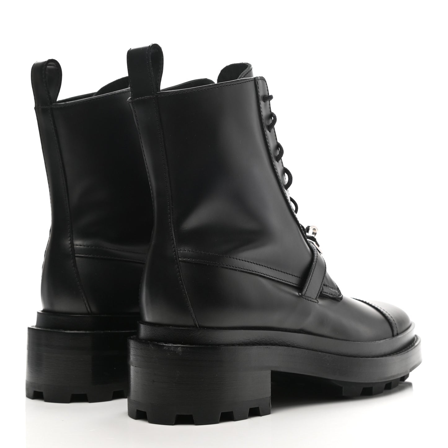 Glossed Calfskin Funk Ankle Boots 36 Black