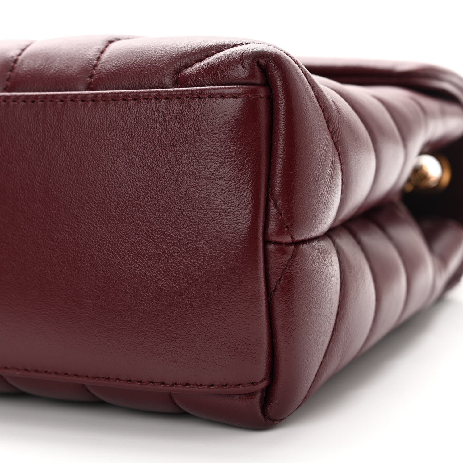 Saint Laurent Calfskin Y Quilted Monogram Small Loulou Chain Satchel Dark Legion Red 10 of 11
