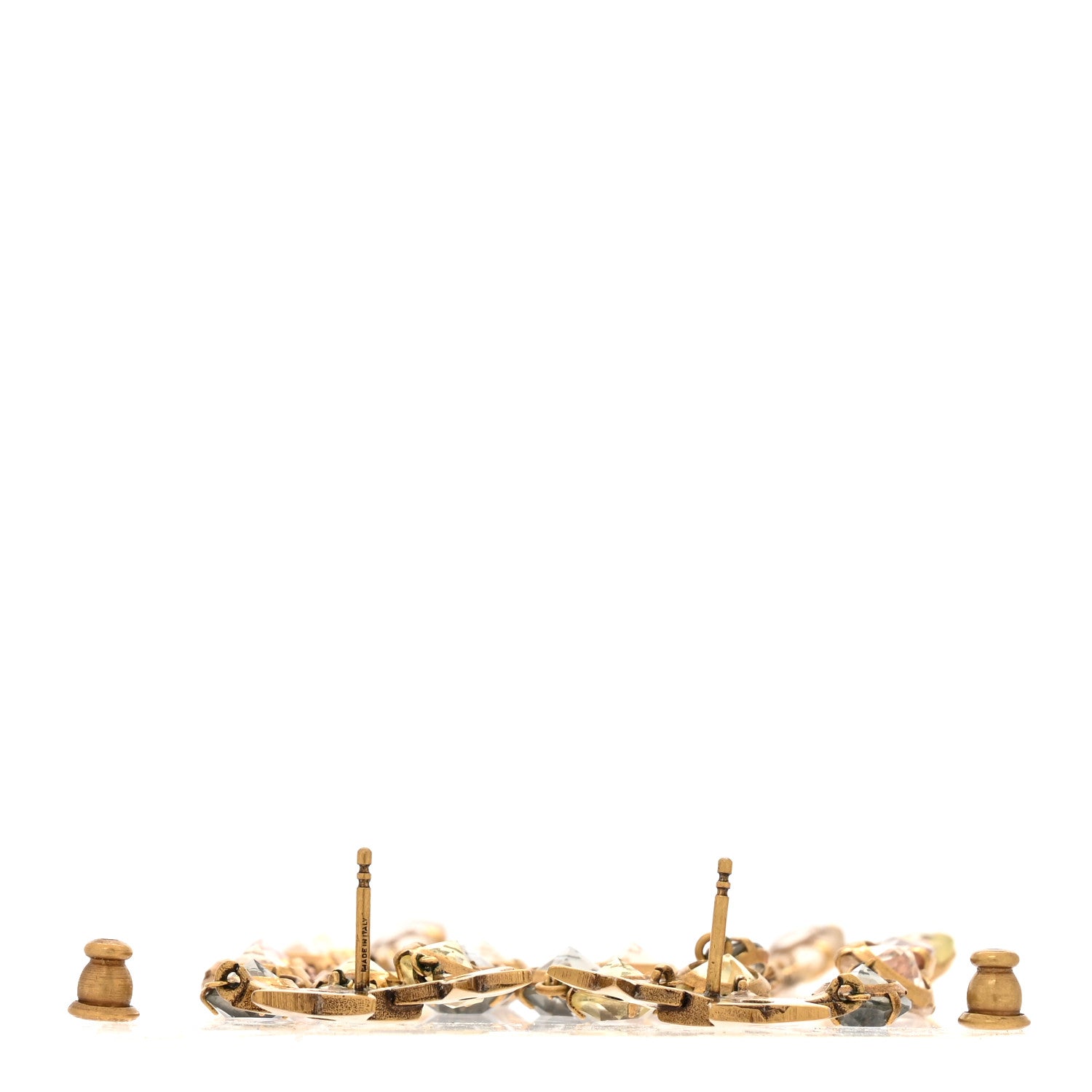 Christian Dior Crystal J'adior Star Drop Earrings Aged Gold Multicolor 3 of 5