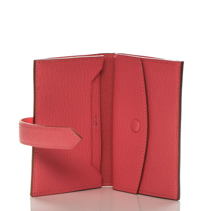 Hermes Chevre Mysore Mini Bearn Wallet Rose Azalee 5 of 6