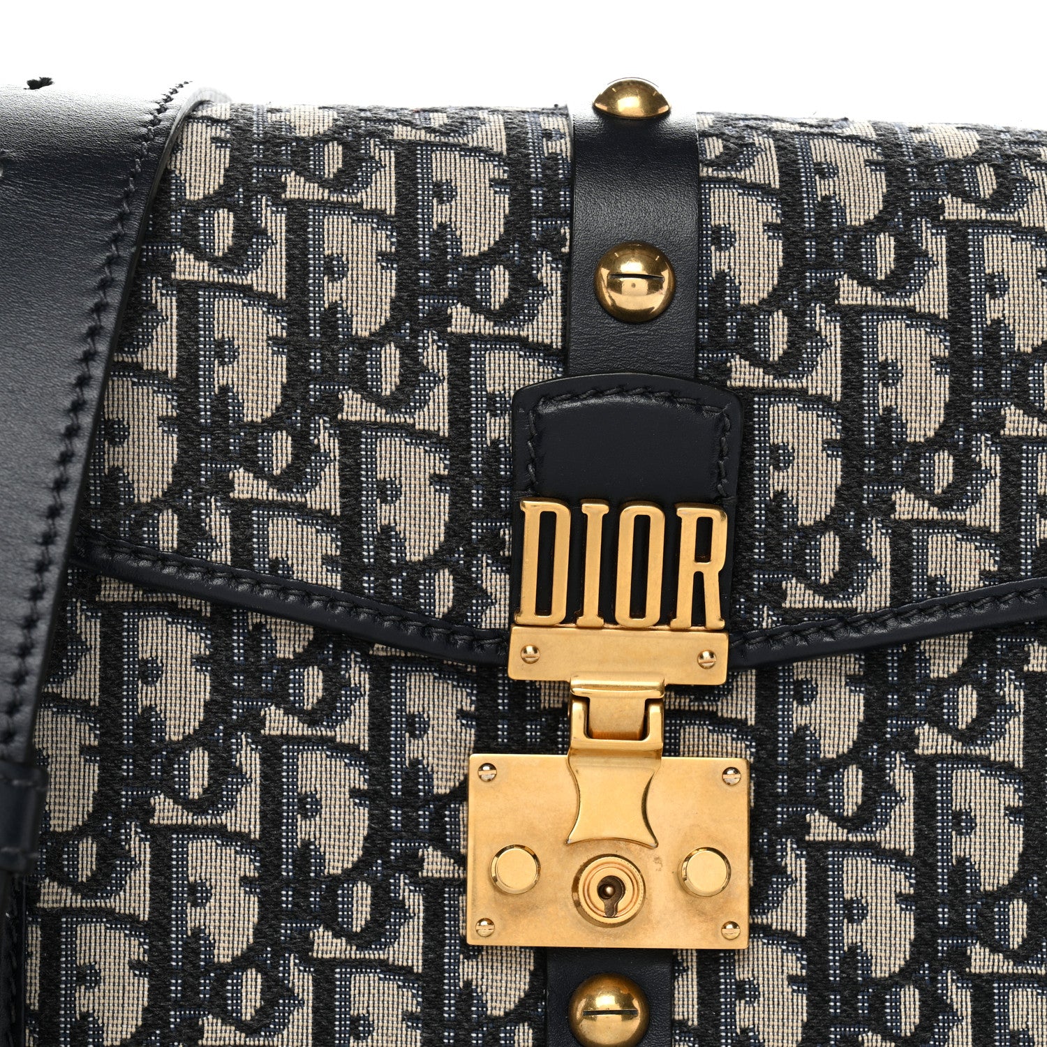 Christian Dior Oblique Square DiorAddict Flap Navy Blue 7 of 11