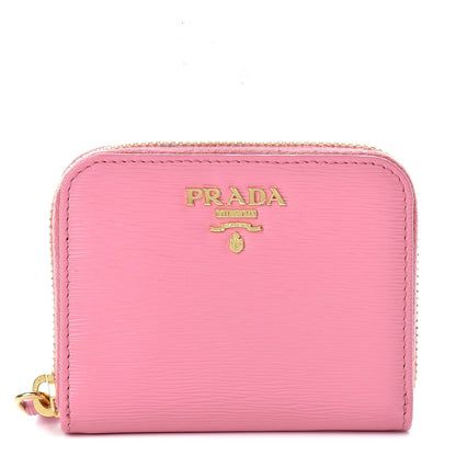 Prada Vitello Move Metal Coin Purse Geranio 1 of 8