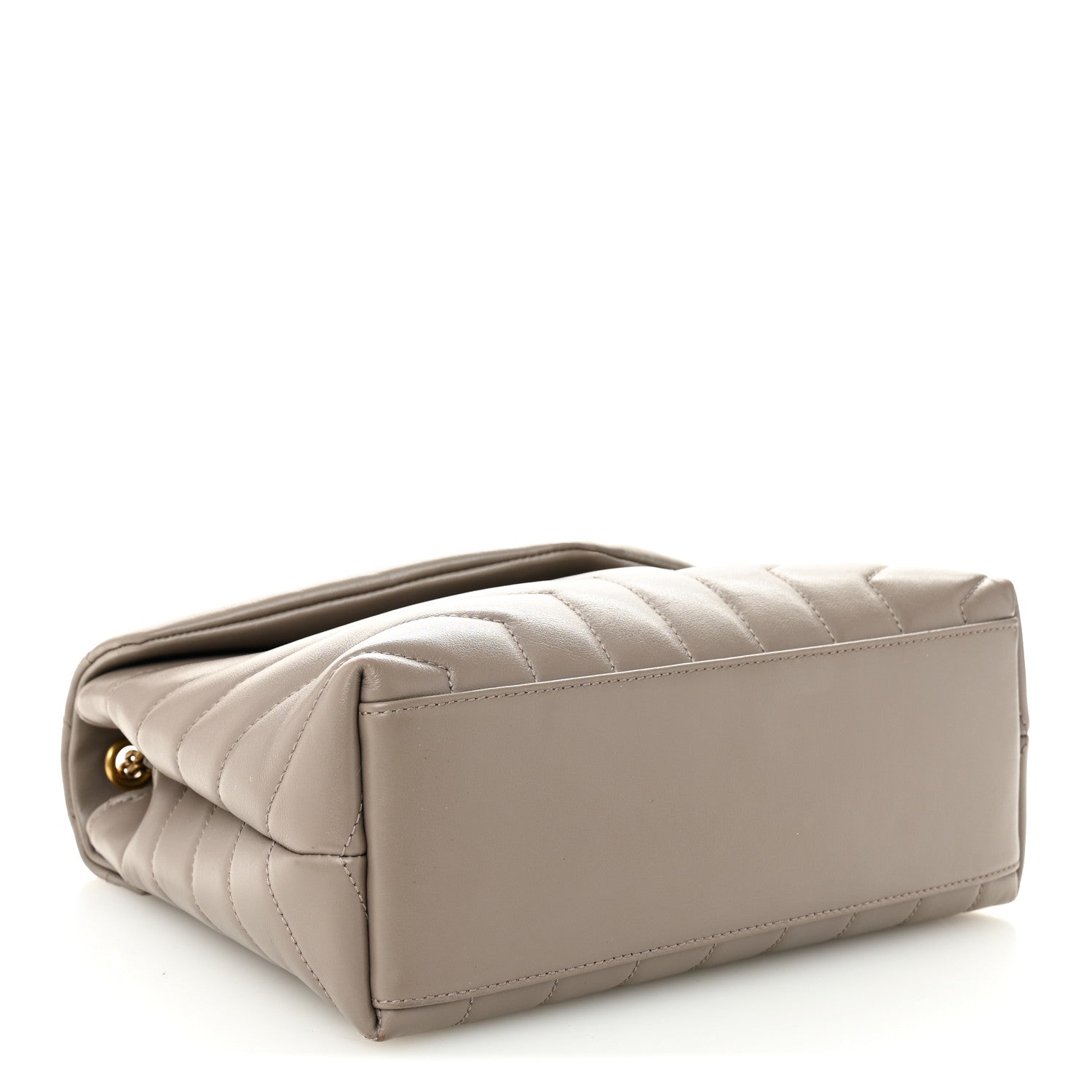 Saint Laurent Calfskin Y Quilted Monogram Small Loulou Chain Satchel Greyish Brown 4 of 11