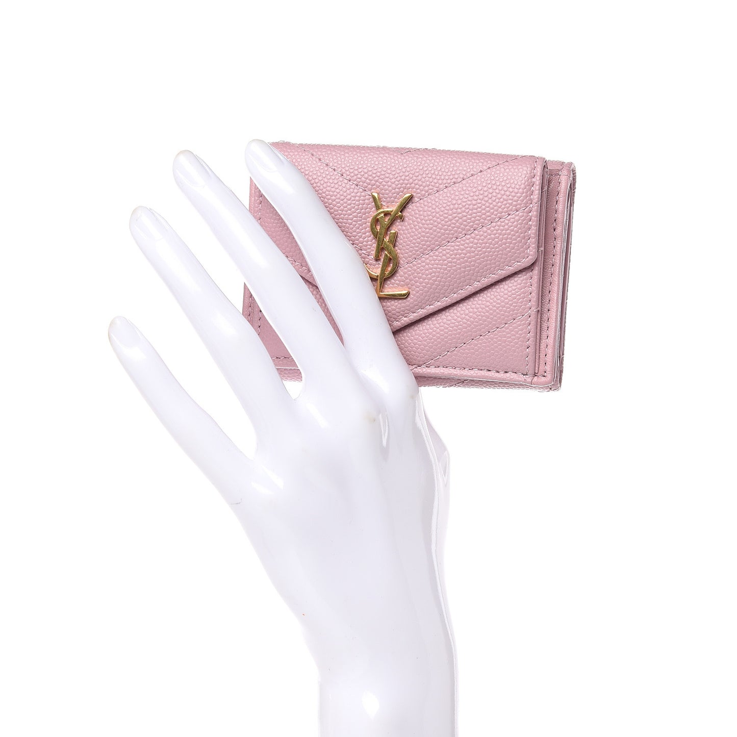 Grain De Poudre Matelasse Chevron Monogram Tiny Wallet Tender Pink