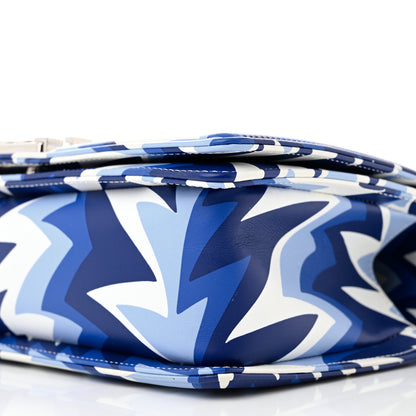 Chanel Printed Calfskin Medium Boy Flap Blue White 10 of 11