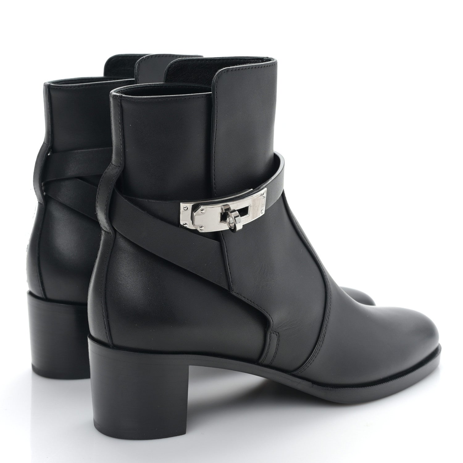 Hermes Calfskin Frenchie 50 Ankle Boots 36 Black 4 of 8