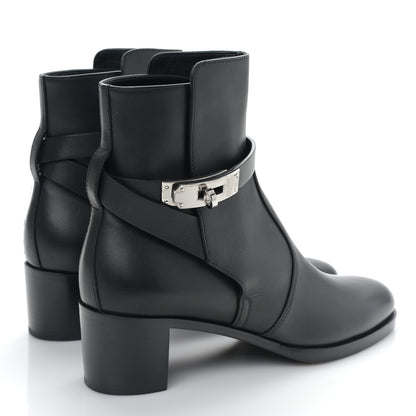 Hermes Calfskin Frenchie 50 Ankle Boots 36 Black 4 of 8