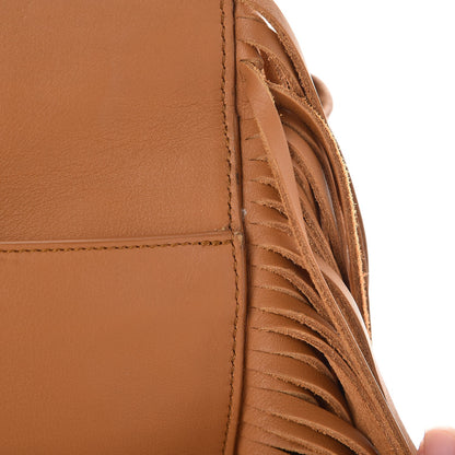 Saint Laurent Calfskin Small Rive Gauche Fringe Tote Tan 9 of 15