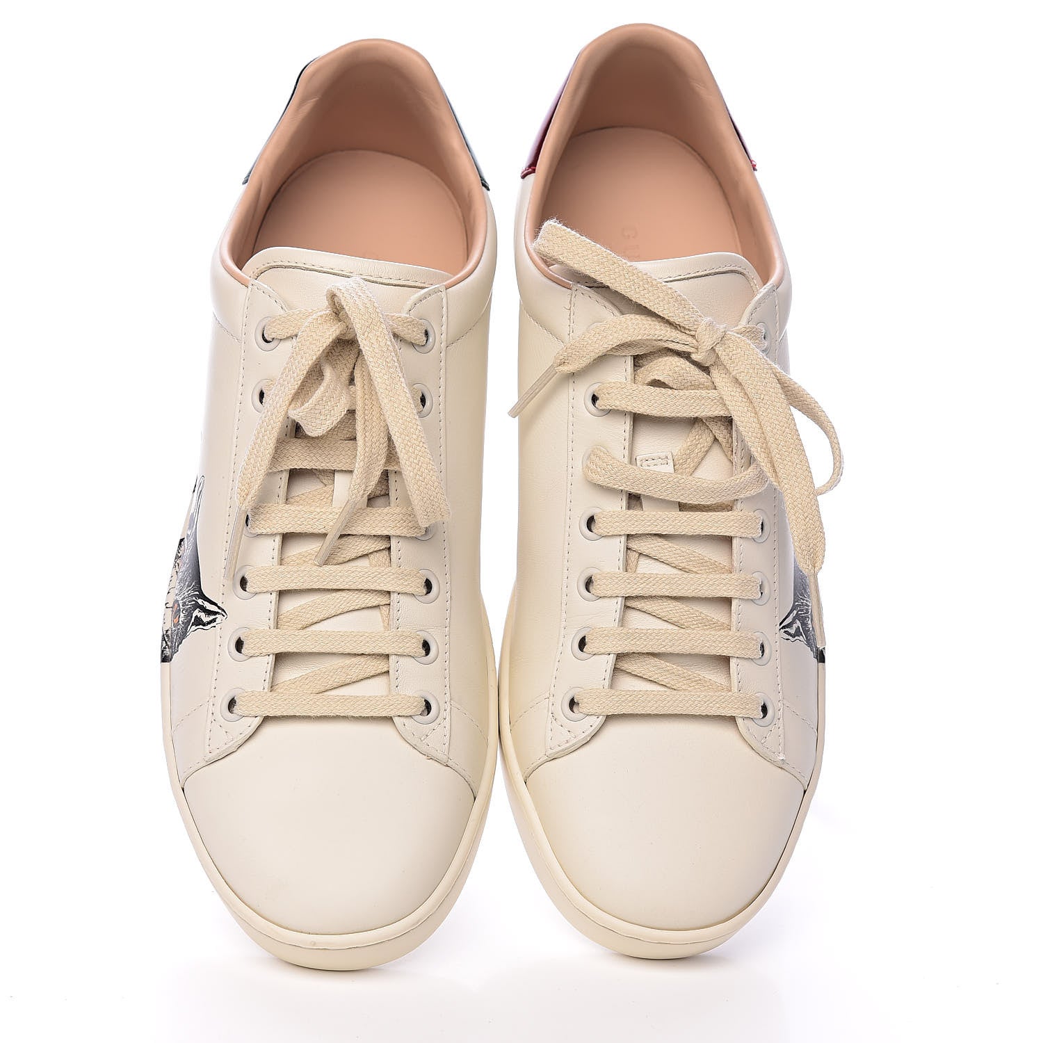 Gucci Calfskin Mystic Cat Print Womens Ace Sneakers 40 White 11 of 12
