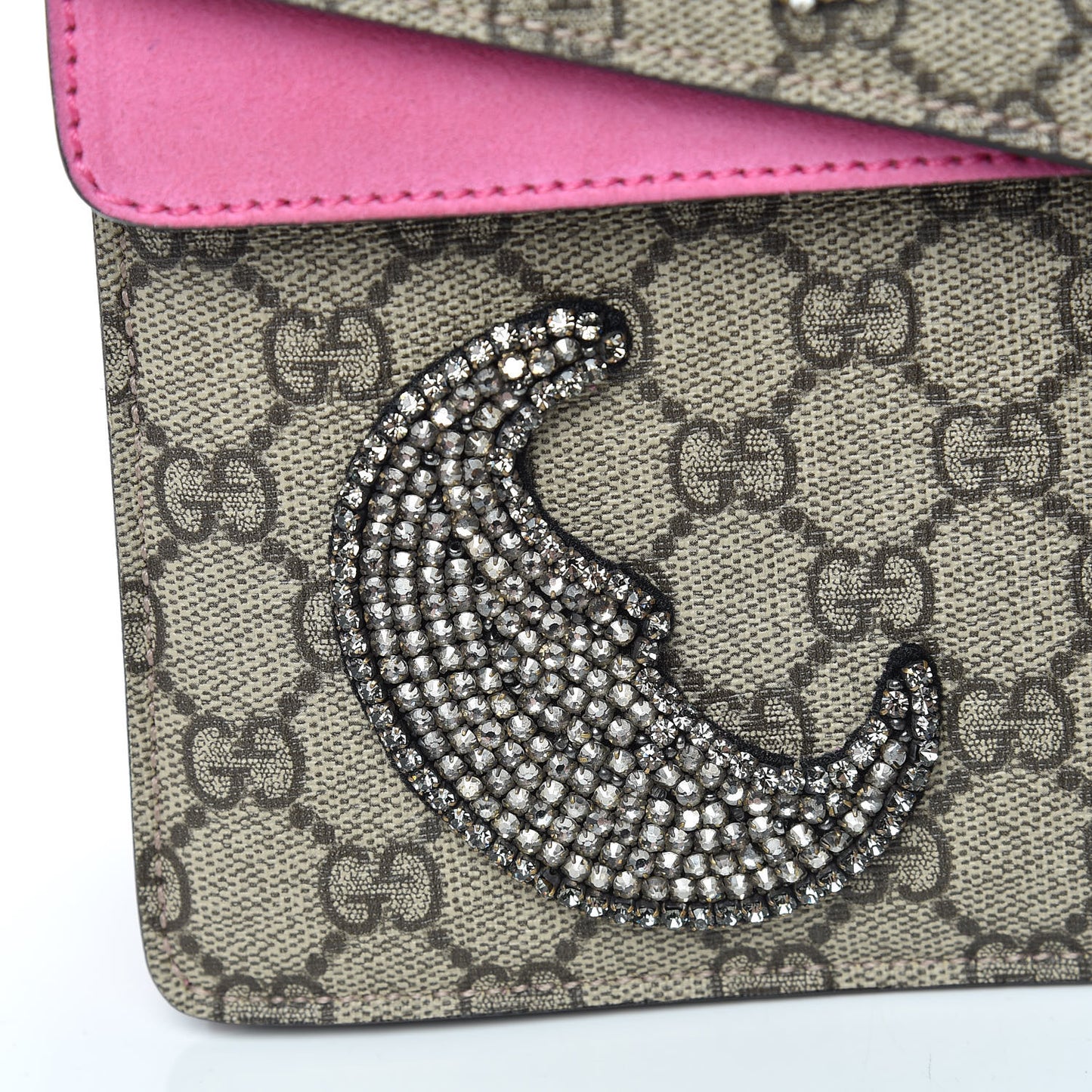 GG Supreme Monogram Suede Pierced Heart Embroidered Medium Dionysus Shoulder Bag Beige Ebony Pink Tropical Flower
