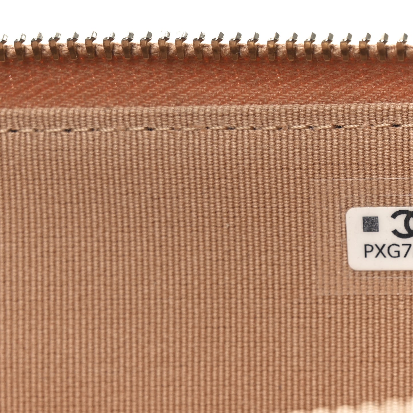 Caviar Quilted Crystal CC Zip Around Card Holder Dark Beige