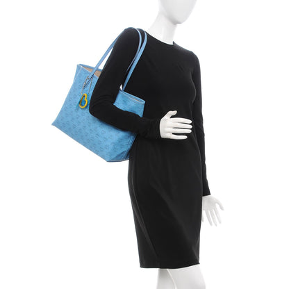 MCM Coated Canvas Shopper Tote Blue 2 of 15