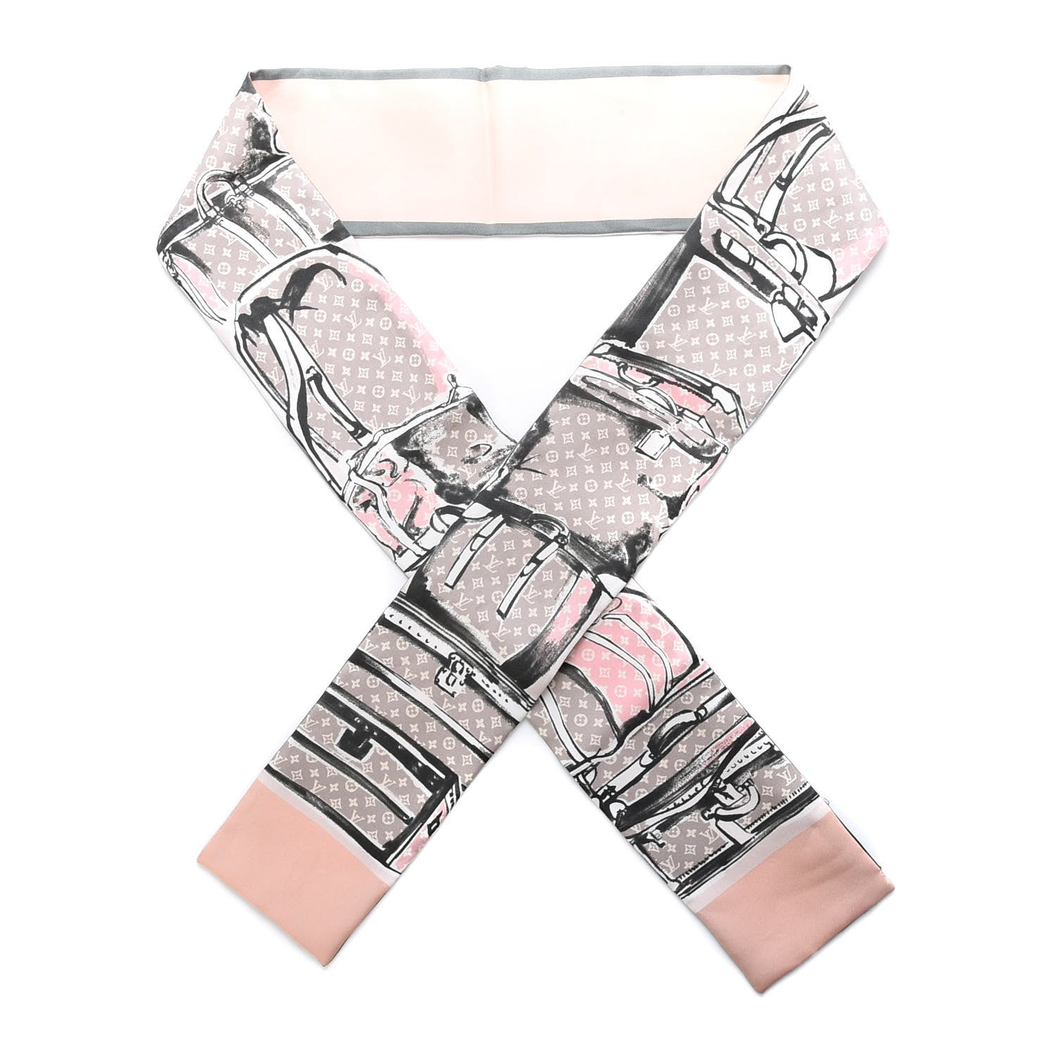 Louis Vuitton Silk Monogram Trunks Bandeau Rose Poudre 1 of 4