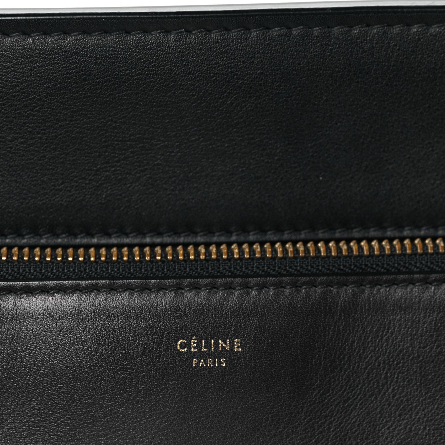 Smooth Calfskin Medium Bi-Color Edge Shoulder Bag Black Navy