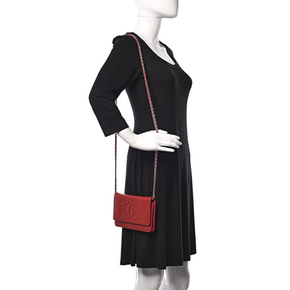 Chanel Caviar Timeless CC Wallet On Chain WOC Red 2 of 14