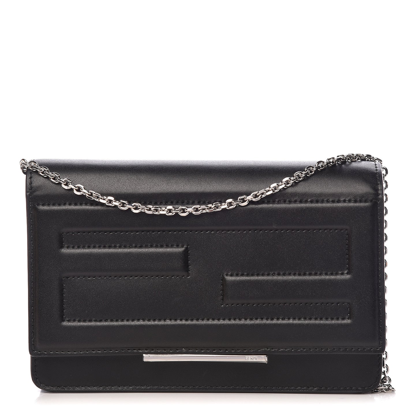 Vitello Flamingo Tube Wallet on Chain Black