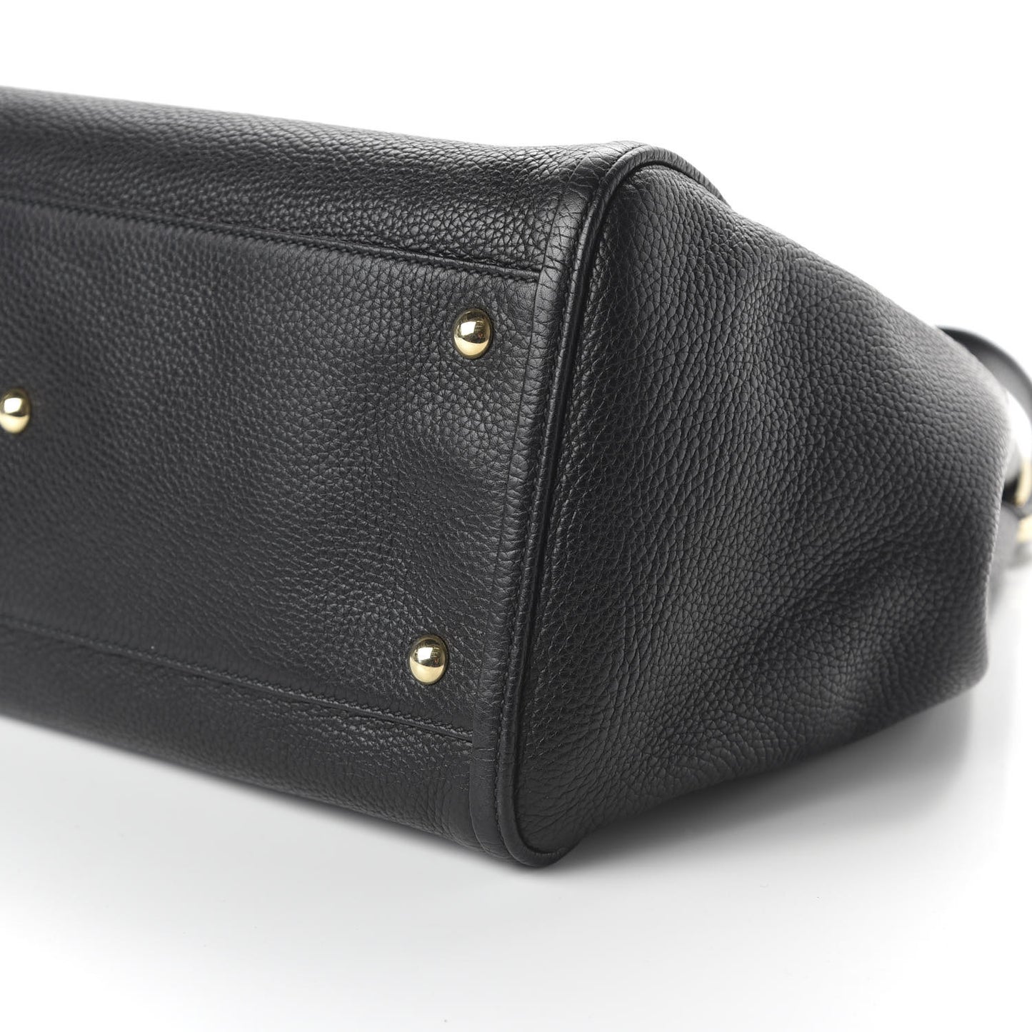 Pebbled Calfskin Medium Soho Shoulder Bag Black