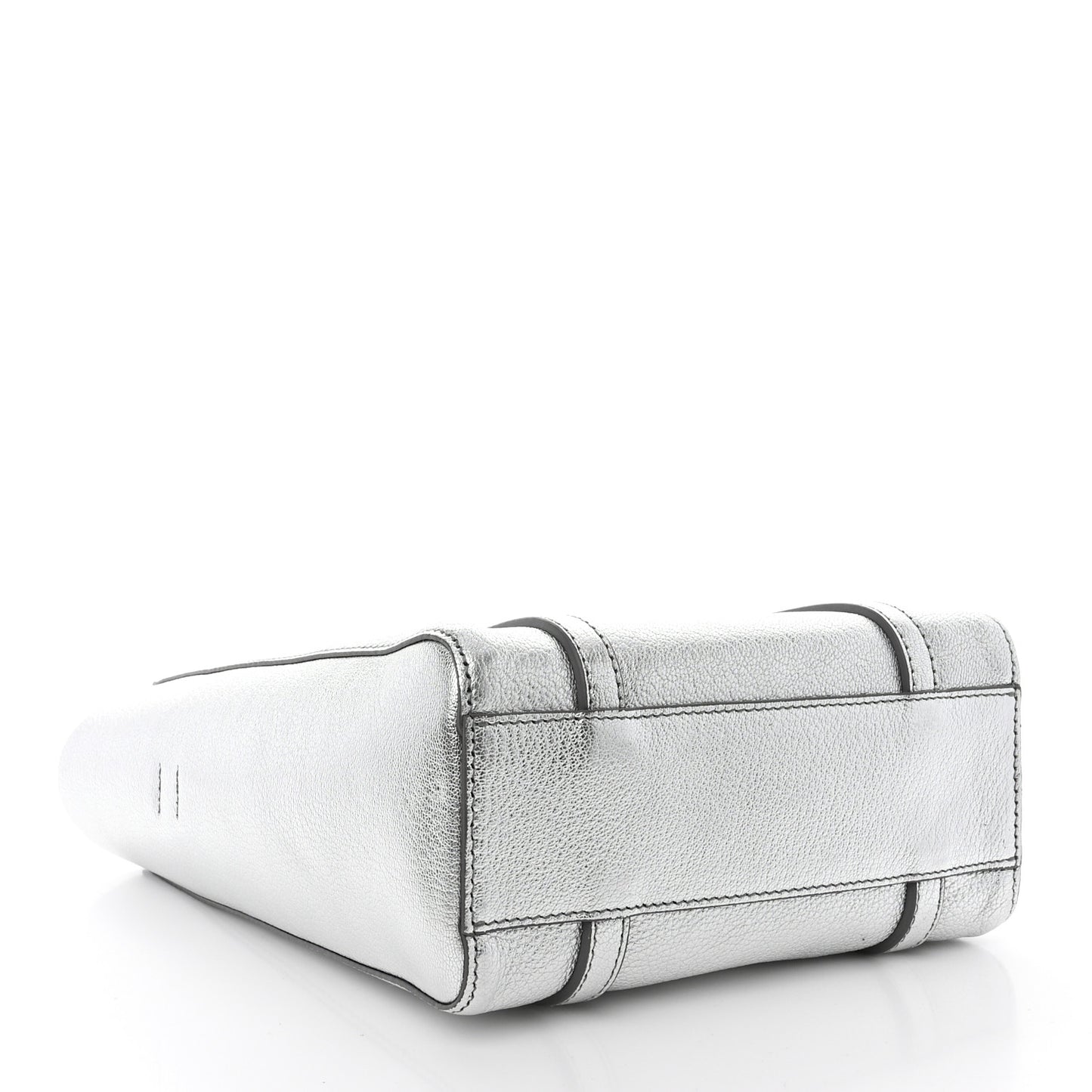 Metallic Goatskin Logo XXS Everyday Tote Argent Black