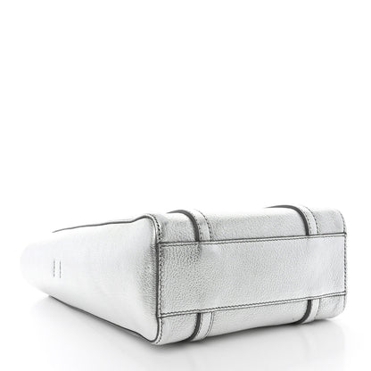 Balenciaga Metallic Goatskin Logo XXS Everyday Tote Argent Black 4 of 12