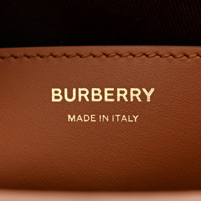 Burberry Coated Canvas Calfskin Vintage Check Medium Note Crossbody Bag Briar Brown 6 of 10