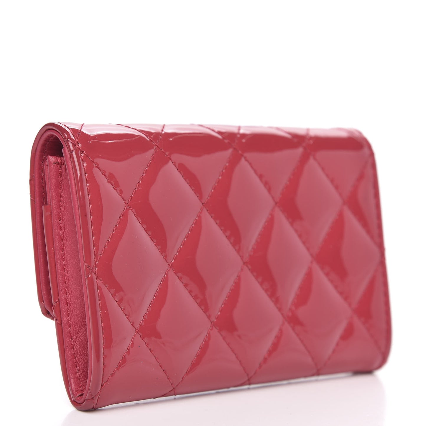 Patent Quilted Reissue Flap Card Holder Pink